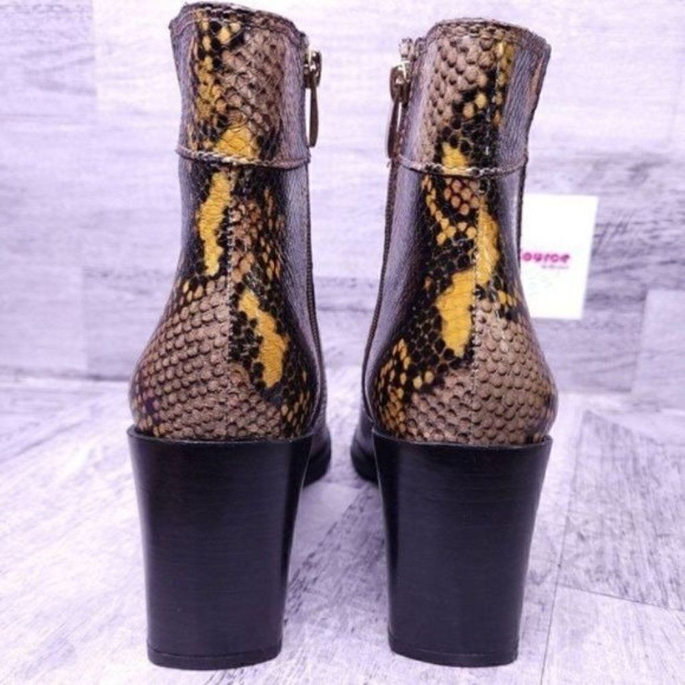Franco Sarto Generous Snake Print Block Heel Ankl… - image 4